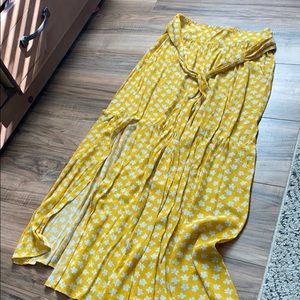 Show Me Your MuMu Yellow Floral Maxi Skirt